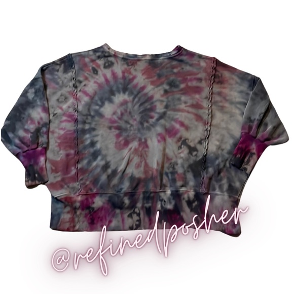 Free People We the Free Camden Sweater size Small NEW Black Reverse Tie Dye - Picture 3 of 6